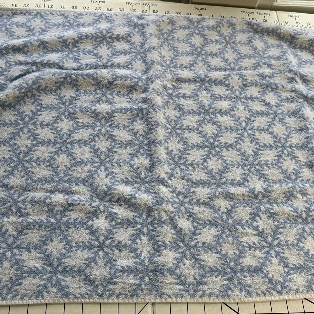Vintage Blue Snowman Cotton Towel Set – 3 Pieces – Snowflake Jacquard